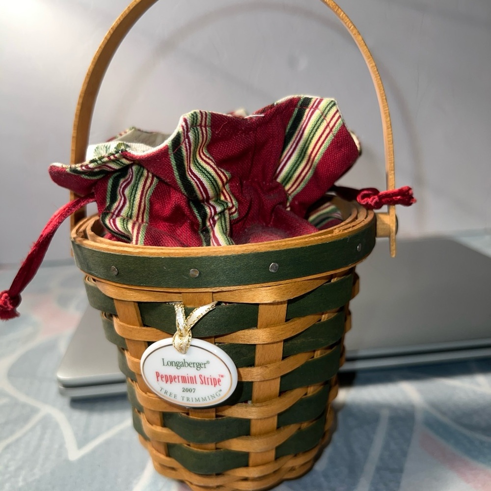 Longaberger Tan Basket with Black Accents
